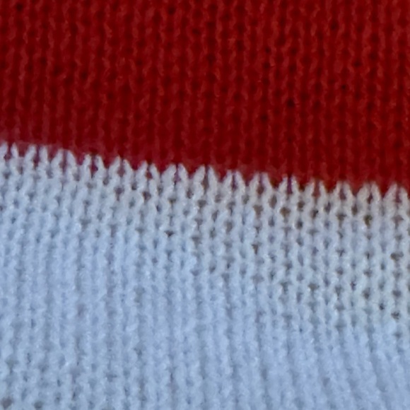 FALL RIVER KNITTING MILLS USA Red White Striped Sweater Blue Stars Vintage Sz M - Picture 6 of 7